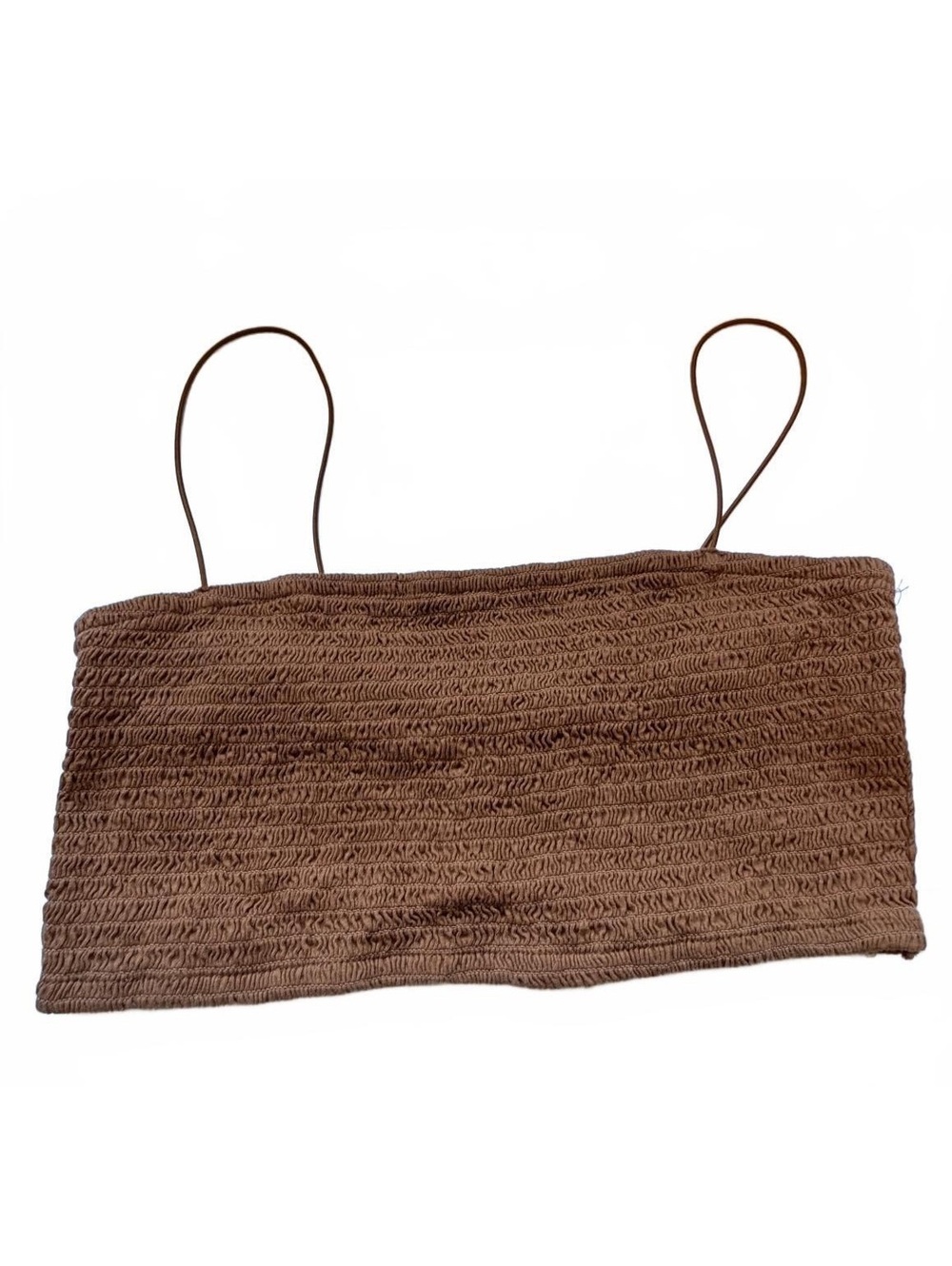 Maeve by Anthropologie Brown Smocked Cropped Cami Tank Top Size M